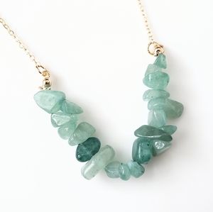LAST ONE! Natural aventurine stone chip necklace